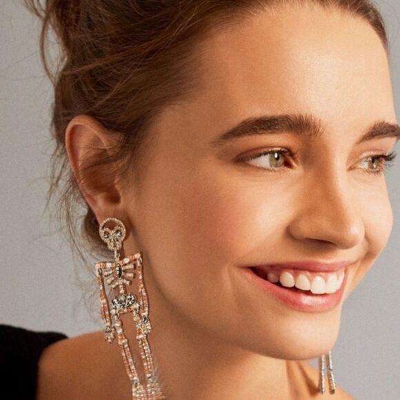 Skeleton Bone Drop Earrings - Picture 4 of 6